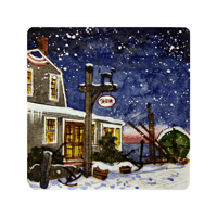 Struna Galleries of Cape Cod Original Copper Plate Engravings  - Purchase this Black Dog Tavern - Winter Online!