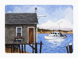 Struna Galleries of Cape Cod Original Copper Plate Engravings  - Purchase this Boat House Online!