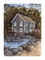 Struna Galleries of Cape Cod Original Copper Plate Engravings  - Purchase this Brewster Mill Online!