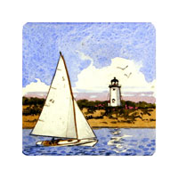 Struna Galleries of Cape Cod Original Copper Plate Engravings  - Purchase this Cape Pogue Light Online!
