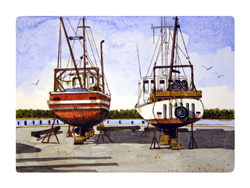 Struna Galleries of Brewster and Chatham, Cape Cod Original Copper Plate Engravings  - Purchase this Dry Dock Online!