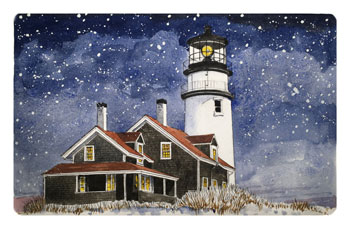 Struna Galleries of Brewster and Chatham, Cape Cod Original Copper Plate Engravings  - Purchase this Highland Lighthouse - Winter Online!