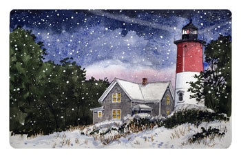 Struna Galleries of Brewster and Chatham, Cape Cod Original Copper Plate Engravings  - Purchase this Nauset Lighthouse - Winter Online!