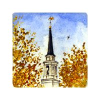 Struna Galleries of Cape Cod Original Copper Plate Engravings  - Purchase this North Scituate Church Online!