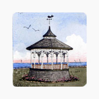 Struna Galleries of Cape Cod Original Copper Plate Engravings  - Purchase this Oak Bluffs Bandstand Online!