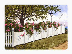 Struna Galleries of Brewster and Chatham, Cape Cod Original Copper Plate Engravings  - Purchase this Picket Fences Online!