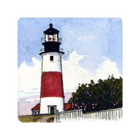 Struna Galleries of Cape Cod Original Copper Plate Engravings  - Purchase this Sankaty Light Online!