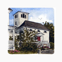 Struna Galleries of Brewster and Chatham, Cape Cod Original Copper Plate Engravings  - Purchase this St. Michaels  Church Online!