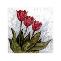 Struna Galleries of Cape Cod Original Copper Plate Engravings  - Purchase this Tulips - Red Online!