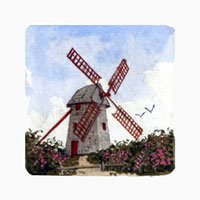 Struna Galleries of Cape Cod Original Copper Plate Engravings  - Purchase this Windmill Online!