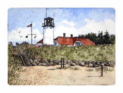 Struna Galleries of Brewster and Chatham, Cape Cod Original Copper Plate Engravings  - Purchase this Chatham Light Online!