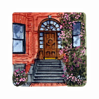 Struna Galleries of Brewster and Chatham, Cape Cod Original Copper Plate Engravings  - Purchase this Boston Doorway III Online!