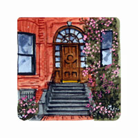 Struna Galleries of Brewster and Chatham, Cape Cod Original Copper Plate Engravings  - Purchase this Boston Doorway III Online!