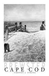 Struna Galleries of Brewster and Chatham, Cape Cod Poster (B/W) Offset Reproductions