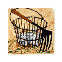Struna Galleries of Brewster and Chatham, Cape Cod Original Copper Plate Engravings  - Purchase this Clam Basket Online!