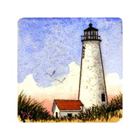 Struna Galleries of Brewster and Chatham, Cape Cod Original Copper Plate Engravings  - Purchase this Great Point Light Online!