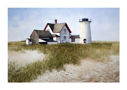 Struna Galleries of Brewster and Chatham, Cape Cod Giclee Reproductions  - Purchase this Hardings Beach Light Online!