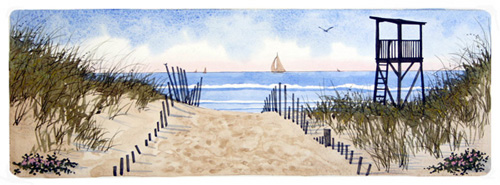 Struna Galleries of Brewster and Chatham, Cape Cod Original Copper Plate Engravings  - Purchase this Nauset Beach Online!