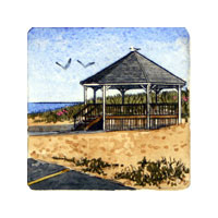 Struna Galleries of Brewster and Chatham, Cape Cod Original Copper Plate Engravings  - Purchase this Nauset Bandstand Online!